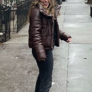 Abercrombie & Fitch Chocolate Brown Quilted Puffer Jacket